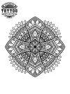 tatouage ephemere croix mandala zen boho style design