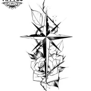 tatouage CROIX éphémère boussole nord sud est ouest tatouage CROIX éphémère boussole nord sud est ouest