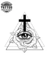 tatouage-croix-ephemere-oeil-design-mystique tatouage-croix-ephemere-oeil-design-mystique