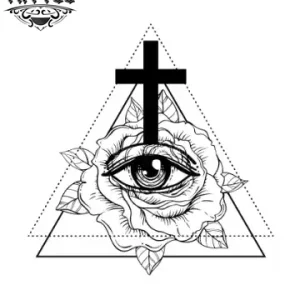 tatouage-croix-ephemere-oeil-design-mystique tatouage-croix-ephemere-oeil-design-mystique