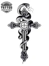 tatouage éphémère croix serpent design unique symbolique