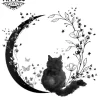 tatouage-ephemere-lune-et-chat-design-unique tatouage-ephemere-lune-et-chat-design-unique