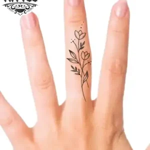 tatouage doigt éphémère fleur délicate art corporel floral temporaire tatouage doigt éphémère fleur délicate art corporel floral temporaire