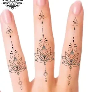 tatouage doigt ephemere fleur de lotus elegant raffine tatouage doigt ephemere fleur de lotus elegant raffine