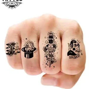 tatouage-ephemere-doigt-old-school-design-classique