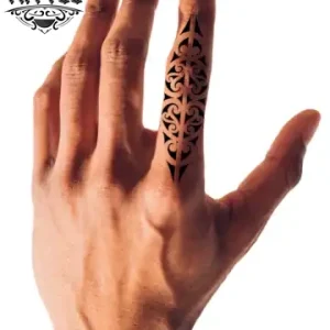 tatouage doigt éphémère polynésien tribal