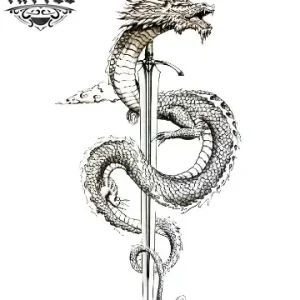 tatouage-ephemere-dragon-epee-design-unique