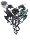 tatouage-ephemere-dragon-avec-rose-temporaire-style-pour-tous tatouage-ephemere-dragon-avec-rose-temporaire-style-pour-tous