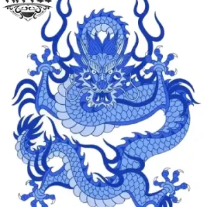 tatouage dragon éphémère bleu résistant à l'eau réaliste