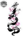 tatouage-ephemere-dragon-fleur-art-corporel-temporaire-stylise tatouage-ephemere-dragon-fleur-art-corporel-temporaire-stylise