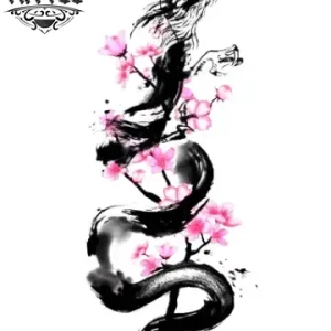 tatouage-ephemere-dragon-fleur-art-corporel-temporaire-stylise tatouage-ephemere-dragon-fleur-art-corporel-temporaire-stylise