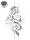 tatouage-ephemere-dragon-geometrique-tendance-homme-femme