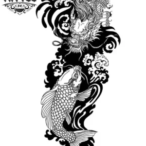 tatouage-ephemere-dragon-koi-artistique-peau tatouage-ephemere-dragon-koi-artistique-peau