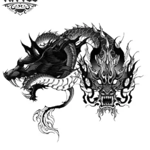 tatouage-ephemere-dragon-loup-design-unique-temporaire tatouage-ephemere-dragon-loup-design-unique-temporaire