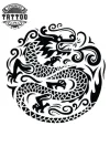 tatouage ephemere dragon noir temporaire realiste