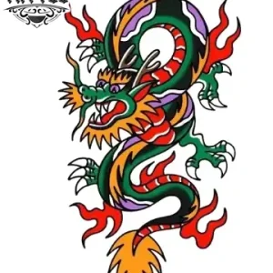 tatouage-ephemere-dragon-old-school-vintage-style tatouage-ephemere-dragon-old-school-vintage-style