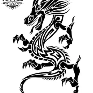 tatouage-dragon-polynesien-ephemere-temporary-tattoo-design tatouage-dragon-polynesien-ephemere-temporary-tattoo-design