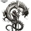 tatouage-ephemere-dragon-samurai-impressionnant