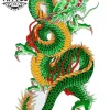 tatouage ephemere dragon vert fantaisie peau temporaire tatouage ephemere dragon vert fantaisie peau temporaire