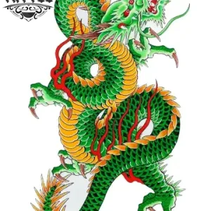 tatouage ephemere dragon vert fantaisie peau temporaire tatouage ephemere dragon vert fantaisie peau temporaire