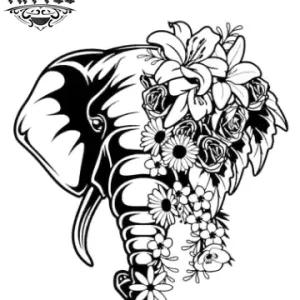 tatouage-elephant-ephemere-design-fleur tatouage-elephant-ephemere-design-fleur