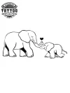 tatouage-elephant-ephemere-elegant-pour-short