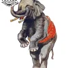 tatouage éphémère éléphant old school design vintage