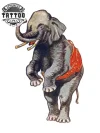 tatouage éphémère éléphant old school design vintage