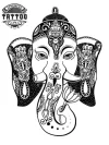 tatouage-ephemere-elephant-stylise-animal-tendance-peau-tatouage-elephant
