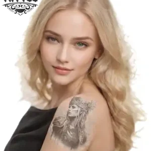 tatouage epaule viking femme ephemere stylish