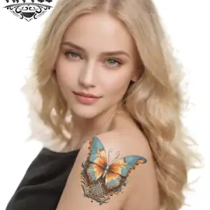 tatouage épaule papillon éphémère 3D réaliste tatouage épaule papillon éphémère 3D réaliste