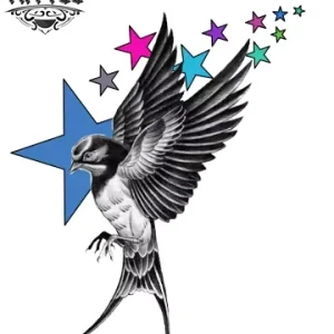 tatouage-ephemere-etoile-oiseau-design-unique tatouage-ephemere-etoile-oiseau-design-unique