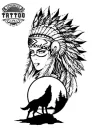 tatouage-ephemere-loup-femme-indienne-realiste tatouage-ephemere-loup-femme-indienne-realiste