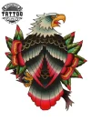 tatouage-ephemere-fleur-aigle-design-unique tatouage-ephemere-fleur-aigle-design-unique