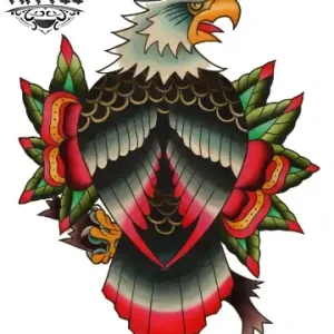 tatouage-ephemere-fleur-aigle-design-unique tatouage-ephemere-fleur-aigle-design-unique