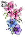 tatouage ephemere fleur aquarelle art corporel temporaires tatouage FLEUR tatouage ephemere fleur aquarelle art corporel temporaires tatouage FLEUR