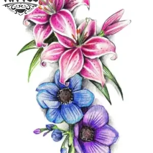 tatouage ephemere fleur aquarelle art corporel temporaires tatouage FLEUR tatouage ephemere fleur aquarelle art corporel temporaires tatouage FLEUR