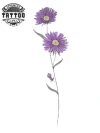 tatouage ephemere fleur aster sur peau