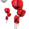tatouage FLEUR coquelicot temporaire art floral éphémère tatouage FLEUR coquelicot temporaire art floral éphémère