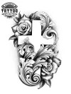 tatouage FLEUR ephemere croix motif delicat tatouage FLEUR ephemere croix motif delicat
