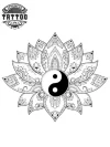 tatouage fleur lotus yin yang ephemere art corporel floral temporaire tatouage fleur lotus yin yang ephemere art corporel floral temporaire