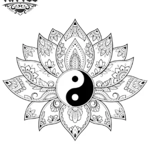 tatouage fleur lotus yin yang ephemere art corporel floral temporaire tatouage fleur lotus yin yang ephemere art corporel floral temporaire