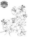 tatouage-fleur-tatouage-ephemere-fleur-de-lys-elegant-stylise