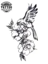 tatouage FLEUR et oiseau éphémère art corporel tatouage FLEUR et oiseau éphémère art corporel