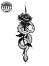 tatouage fleur et serpent éphémère design botanique unique tatouage fleur et serpent éphémère design botanique unique