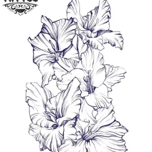 tatouage ephemere fleur glaieul design elegant tatouage ephemere fleur glaieul design elegant