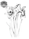 tatouage-ephemere-fleur-narcisse-tattoo-temporaire-tatouage-fleur