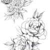 tatouage fleur pivoine éphémère élégant tendance tatouage fleur pivoine éphémère élégant tendance