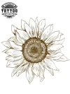 tatouage-éphémère-fleur-tournesol-design-floral-tatouage-temporaires