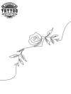 tatouage FLEUR éphémère minimaliste un seul trait design artistique tatouage FLEUR éphémère minimaliste un seul trait design artistique